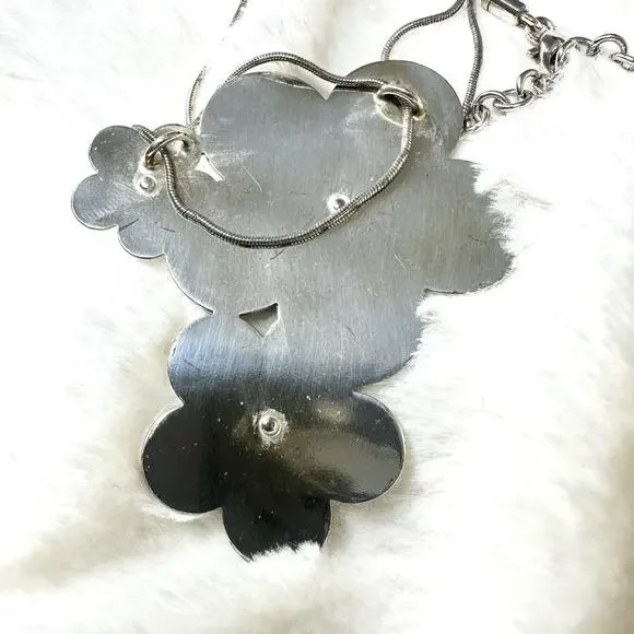 Brighton Florenza Floral Pendant Necklace Silver Tone - Picture 4 of 5